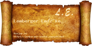 Lemberger Emőke névjegykártya