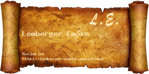 Lemberger Emőke névjegykártya